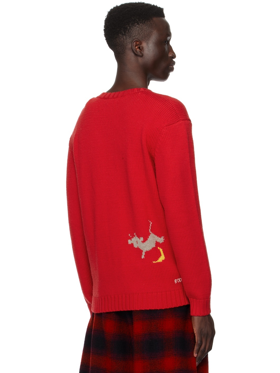 Red Novelty Prose Cardigan - 3