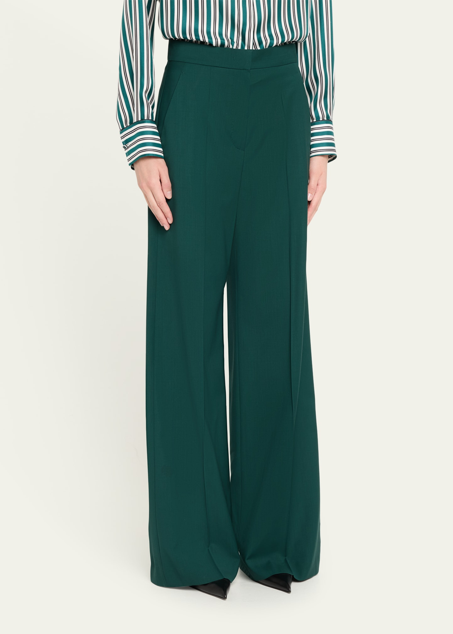 Fernet Wide Leg Wool Cashmere Trousers - 4