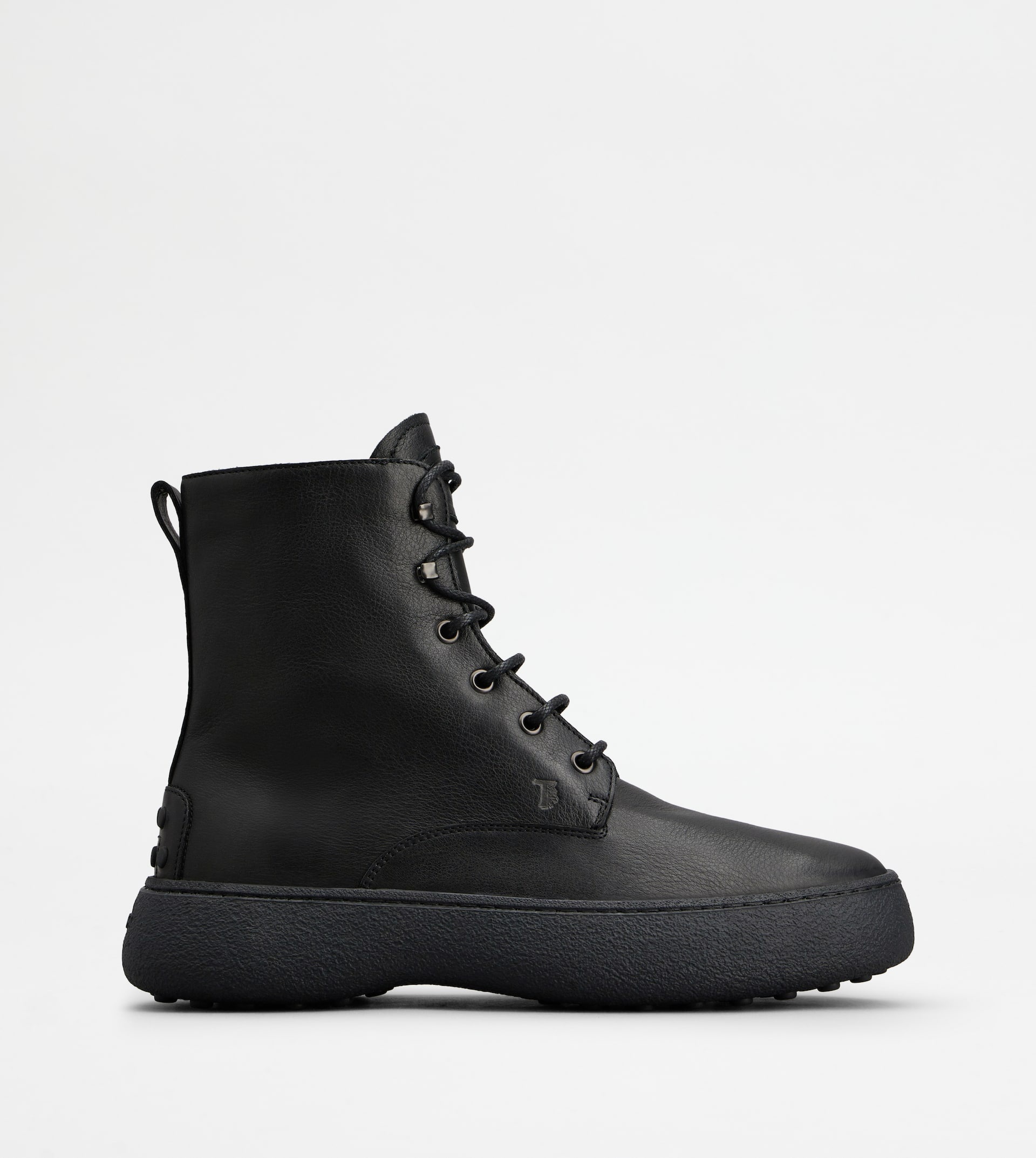 TOD'S W. G. LACE-UP ANKLE BOOTS IN LEATHER - BLACK - 1