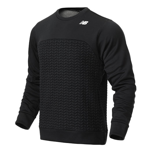 New Balance Men's New Balance Logo Printing Round Neck Pullover Long Sleeves Black MT13155-BK - 1