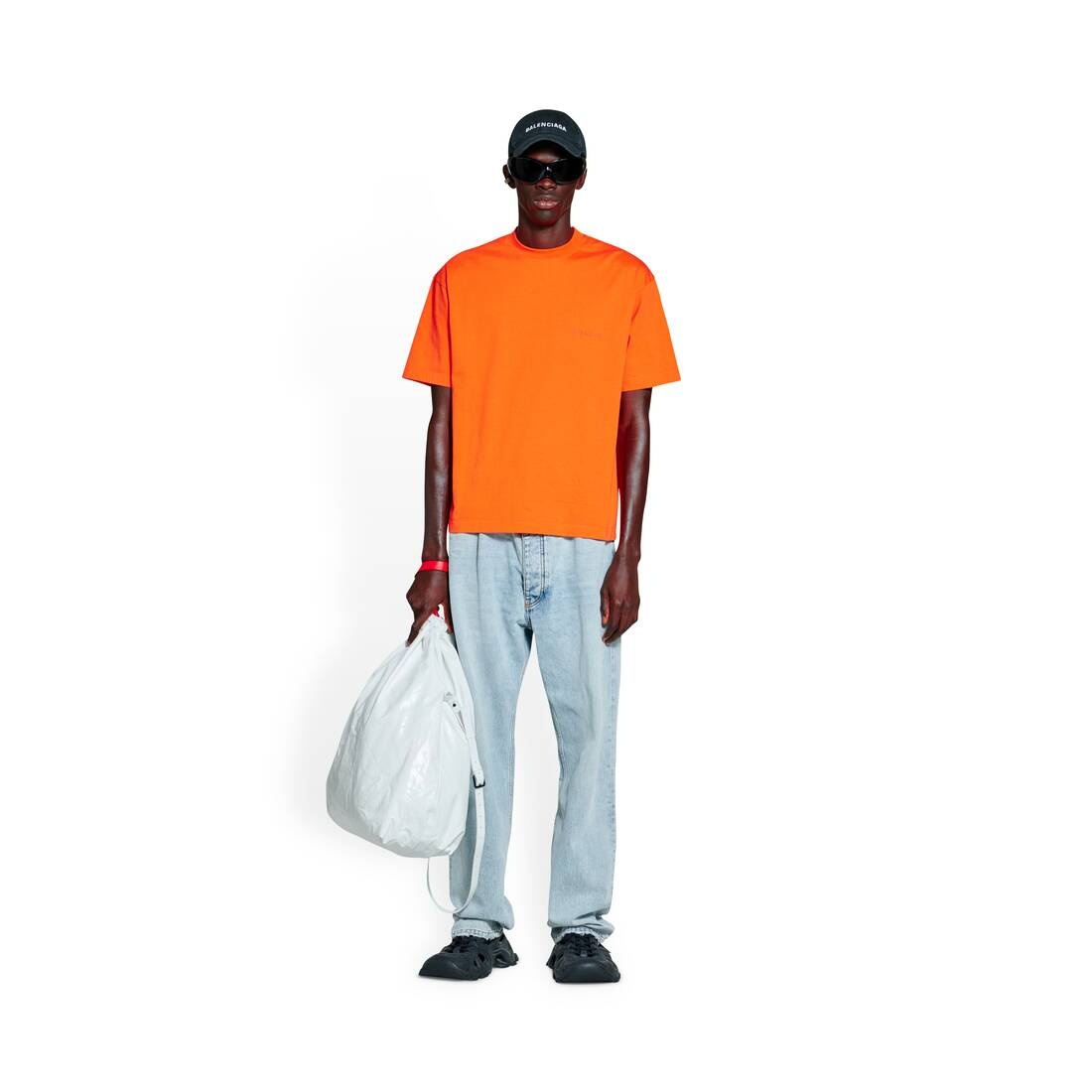 BALENCIAGA Men s Bb Corp T shirt Medium Fit in Orange REVERSIBLE