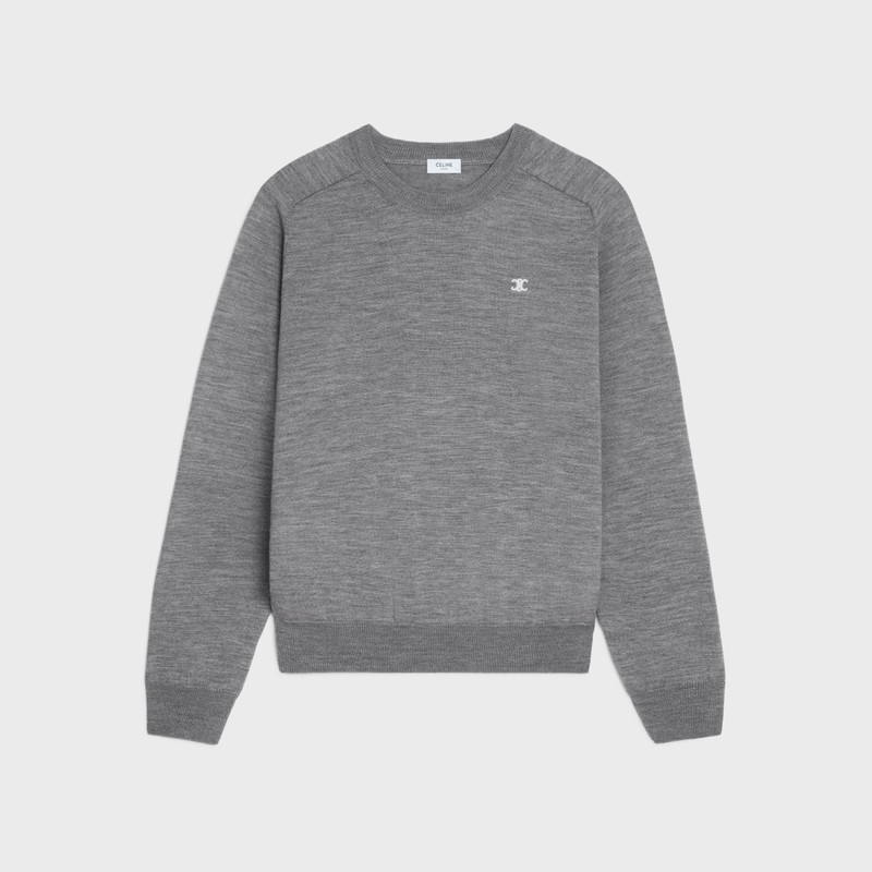 triomphe crew neck sweater in wool - 1