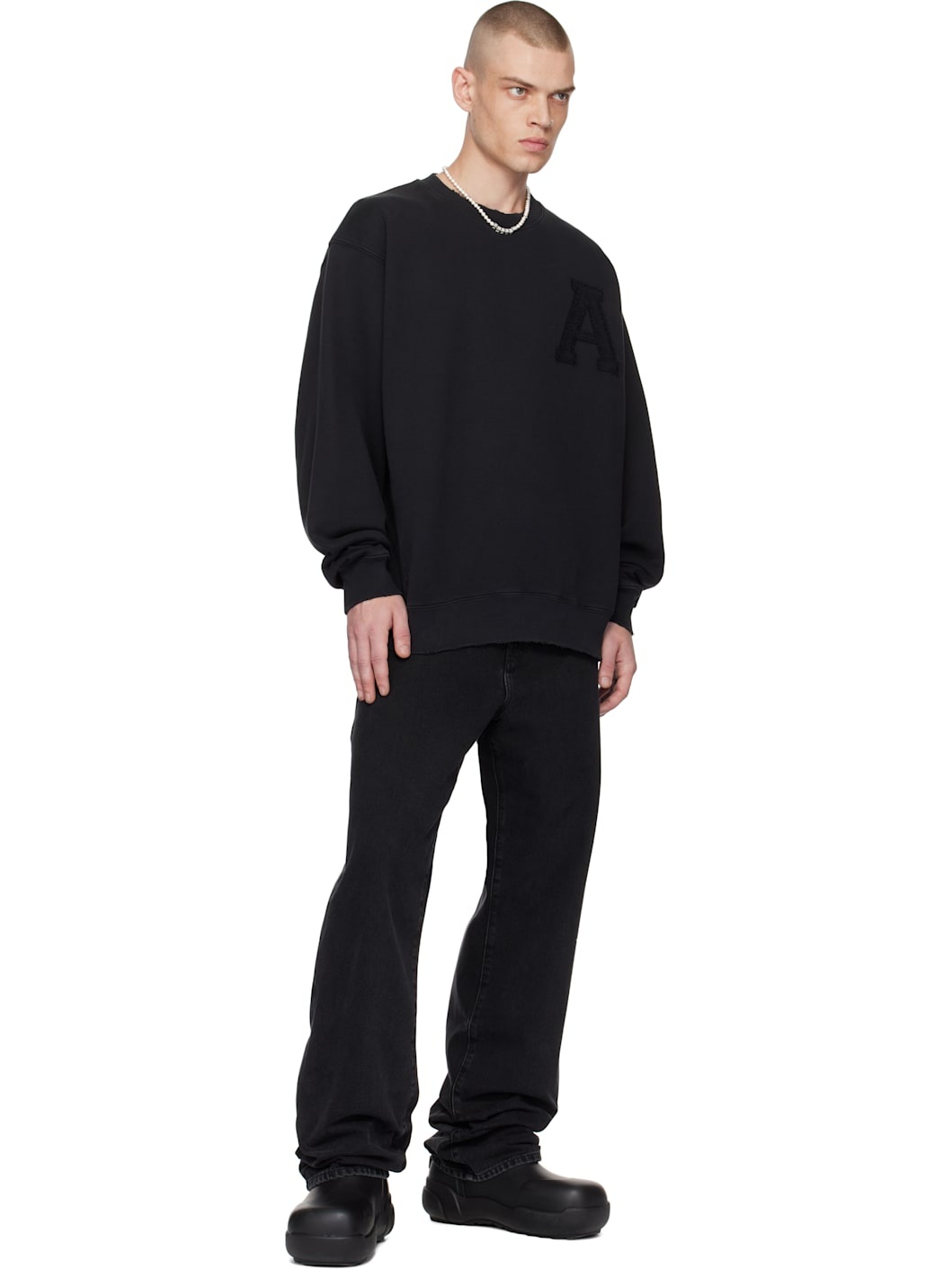 【関税込み】Ambush ブラック Hole スウェットシャツ AMBUSH ダメージ スウェットシャツ | ブラック | FARFETCH JP