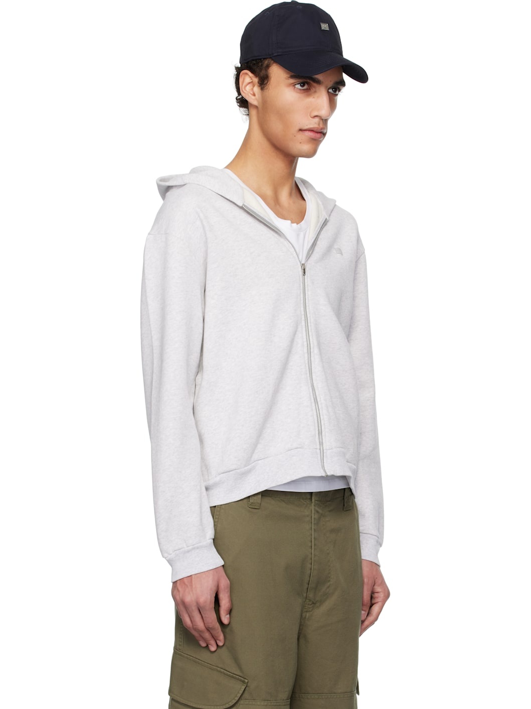 Gray Zipper Hoodie - 2