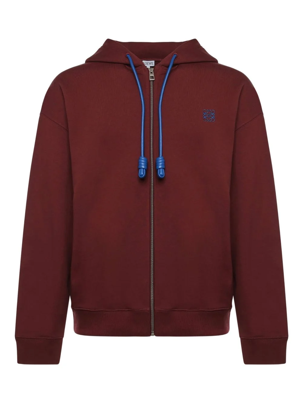 anagram-embroidered zip-up hoodie - 1