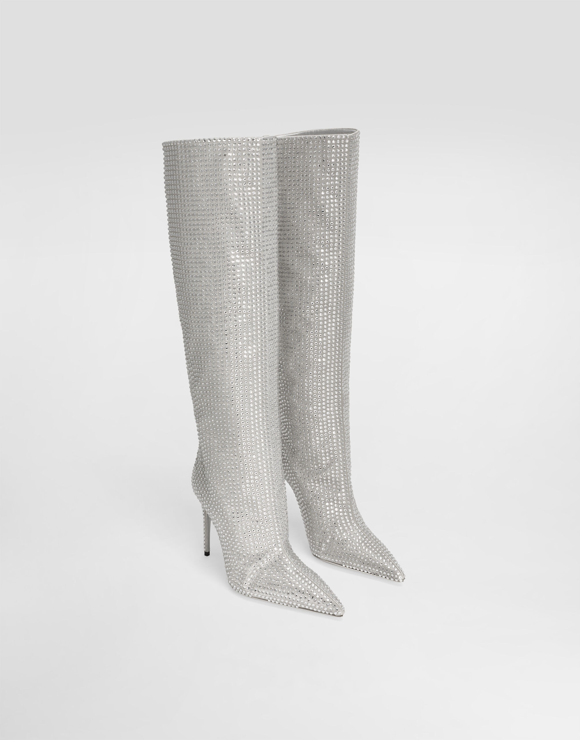 Satin boots with fusible rhinestones - 2