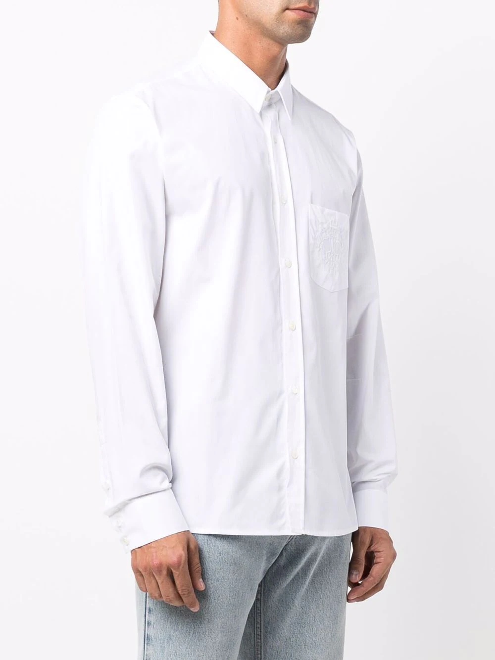 embroidered-logo cotton shirt - 3