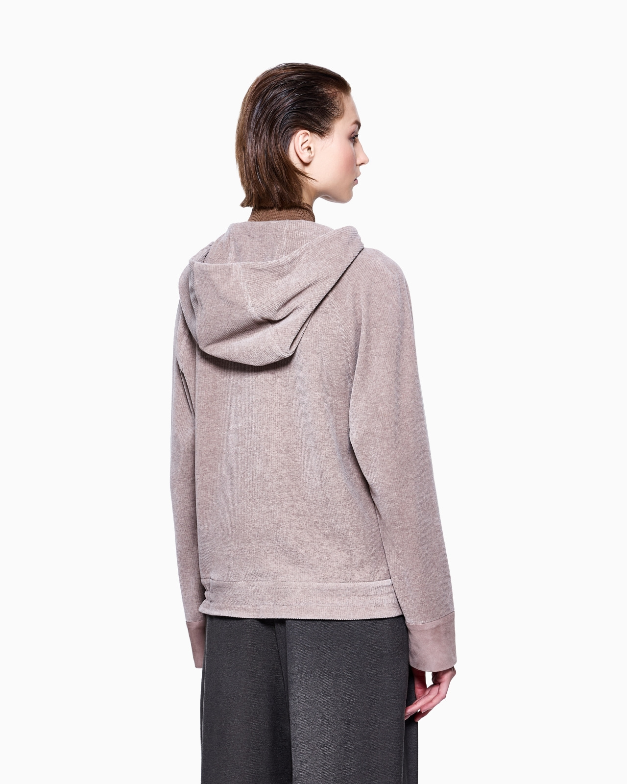RIBBED CHENILLE JERSEY HOODED SWEATSHIRT - 3
