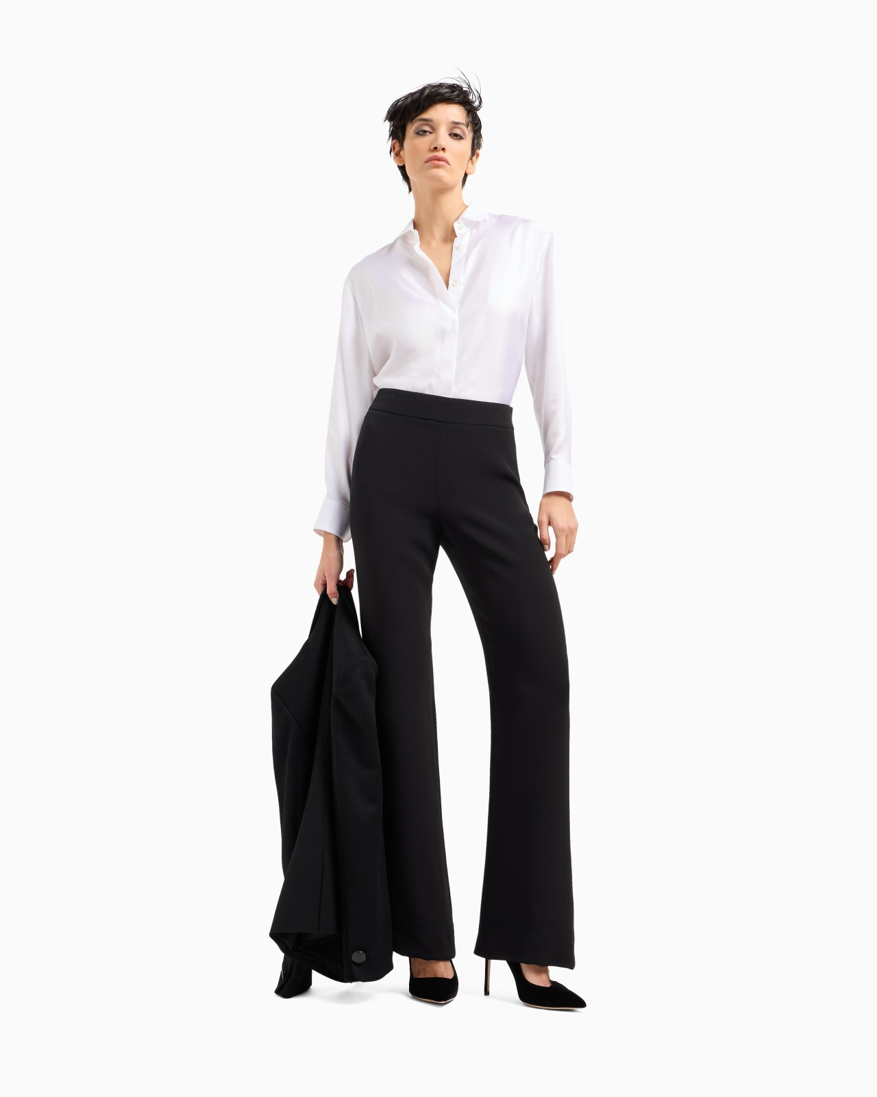 Wide-leg silk trousers - 2