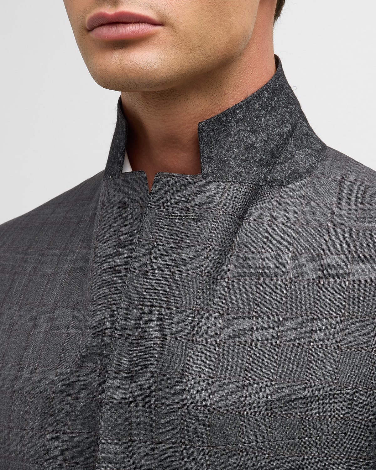 Men's 150s Luxury Twill Tonal Check Suit - 8