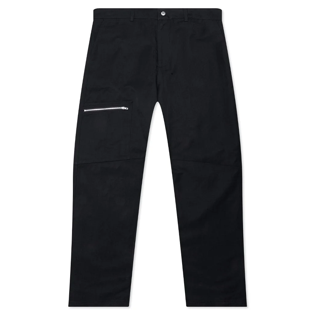 NYLON WORKWEAR PANT - JET BLACK - 1