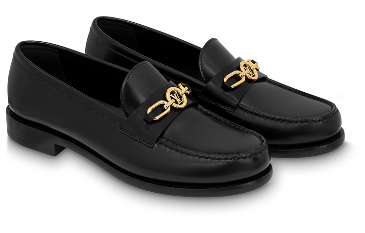 (WMNS) LOUIS VUITTON Chess Flat Loafer Shoes 'Black' 1ABIBA - 2
