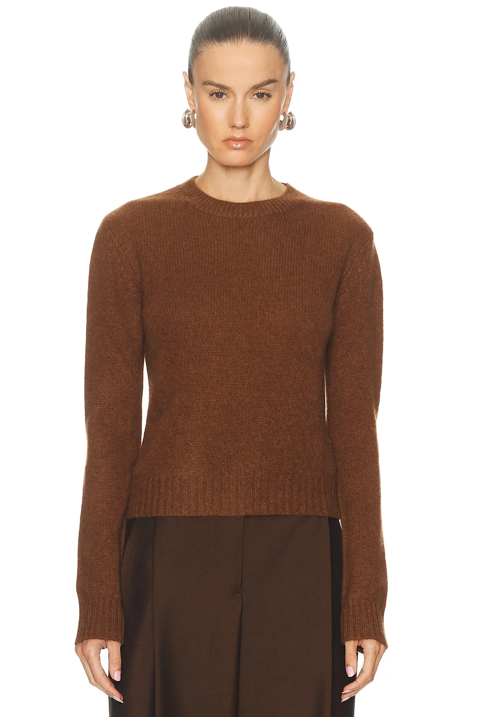 Cashmere Easy Long Sleeve Crewneck Sweater - 1