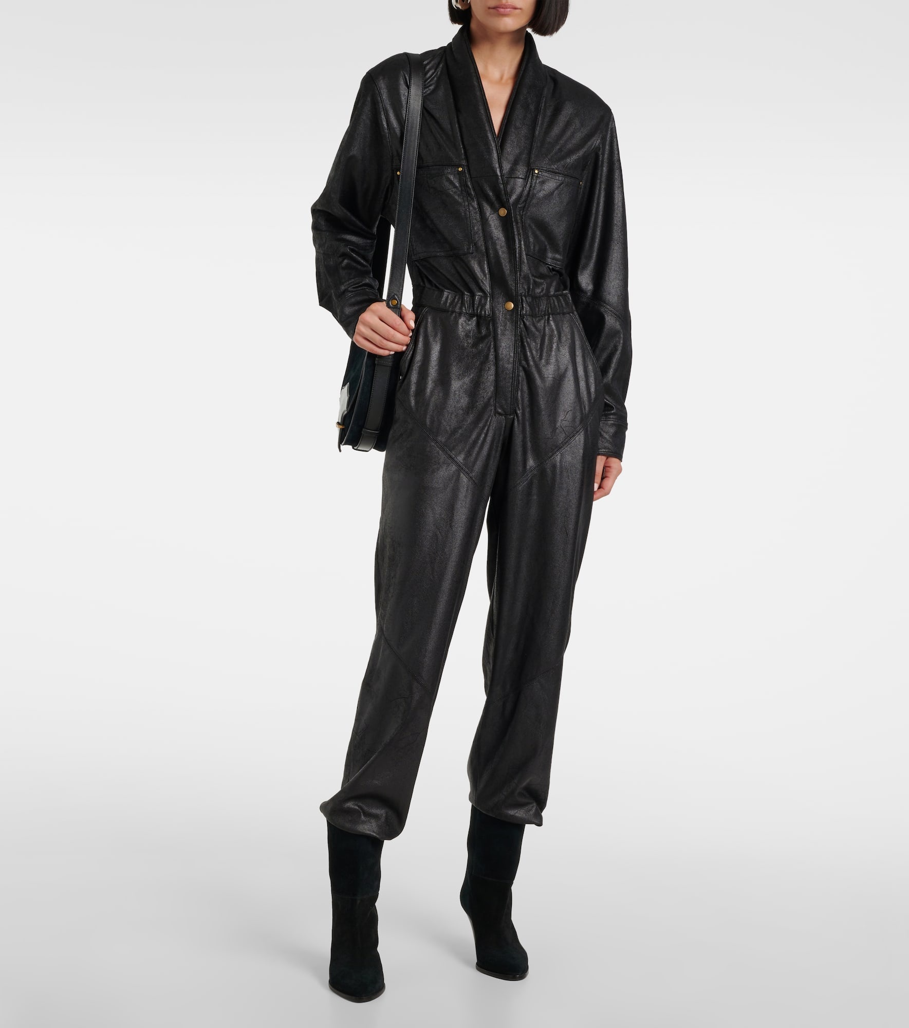Faux leather jumpsuit - 2