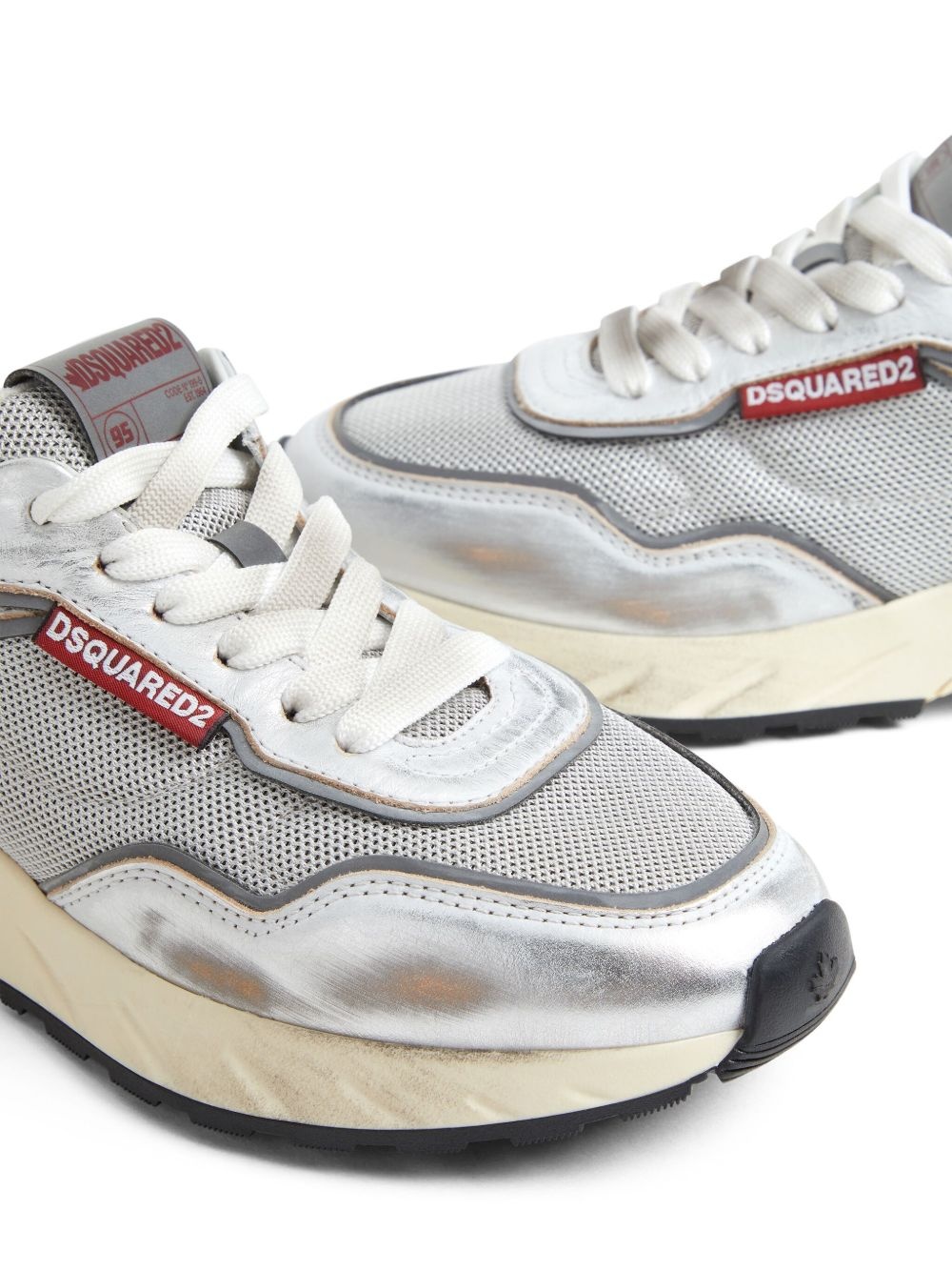 distressed-finish sneakers - 4