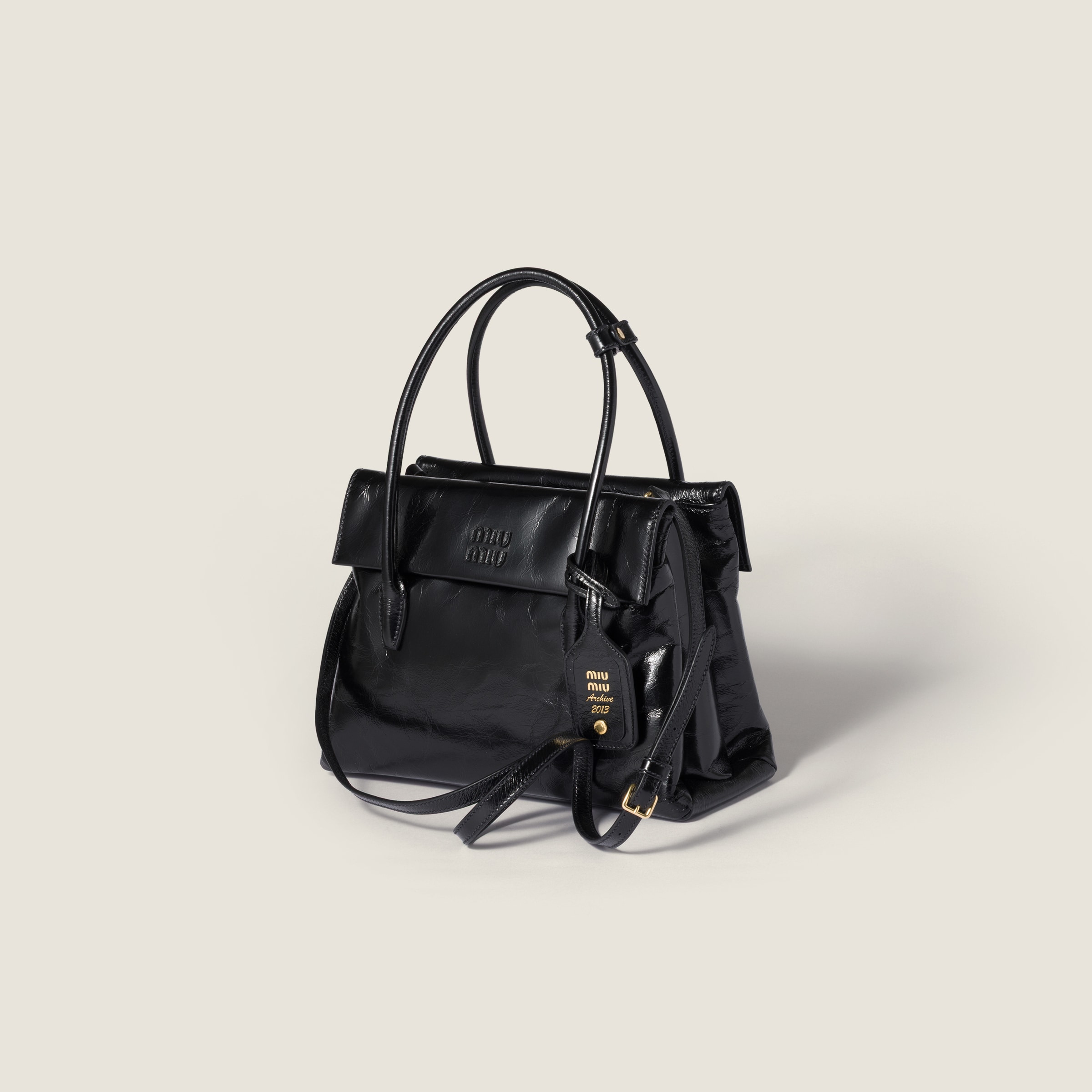 Solitaire shiny leather bag - 2