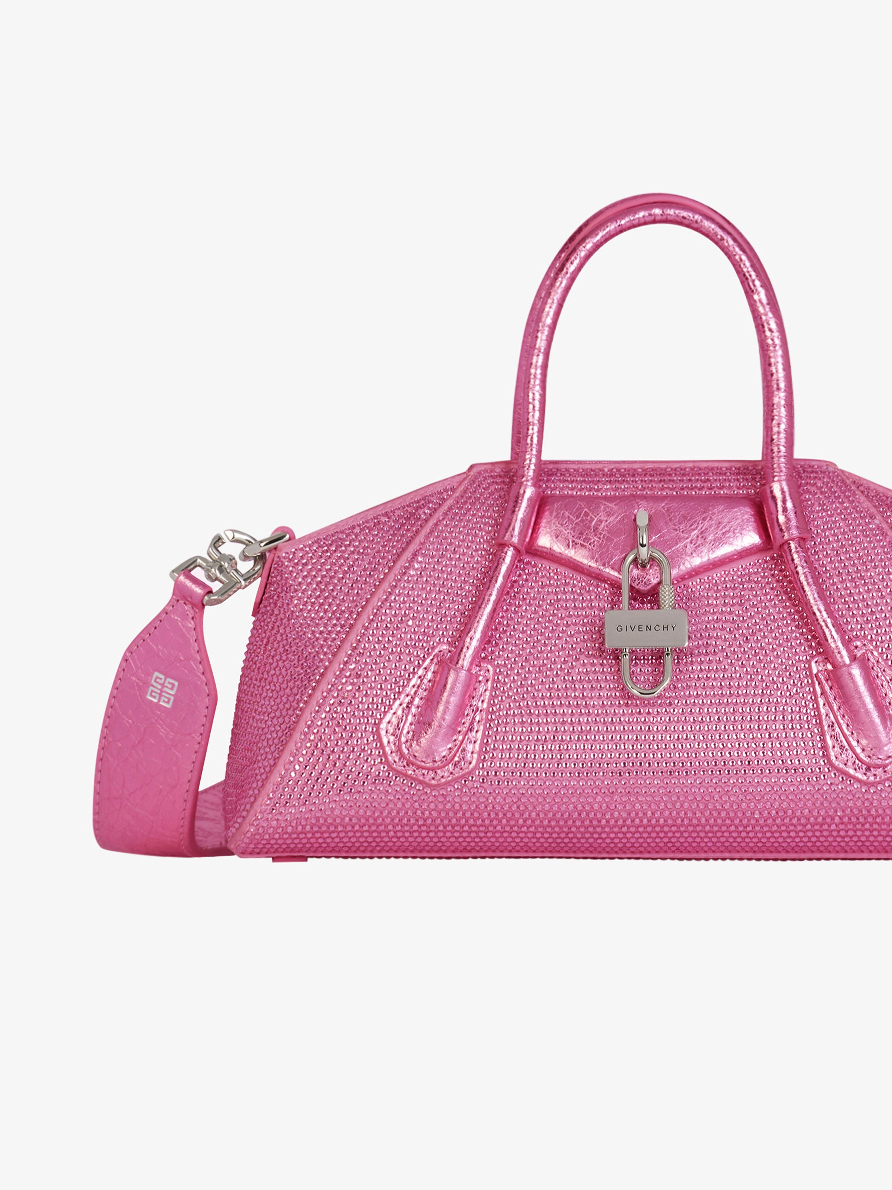 MINI ANTIGONA STRETCH BAG IN SATIN AND STRASS - 6