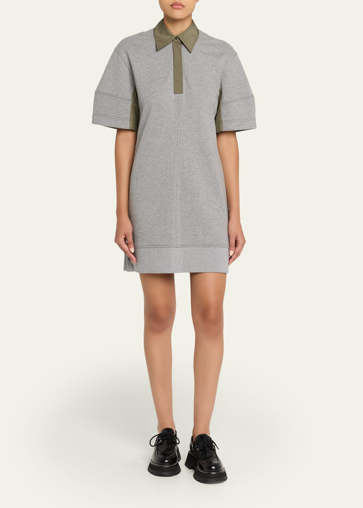Short-Sleeve Combo Polo Dress - 2