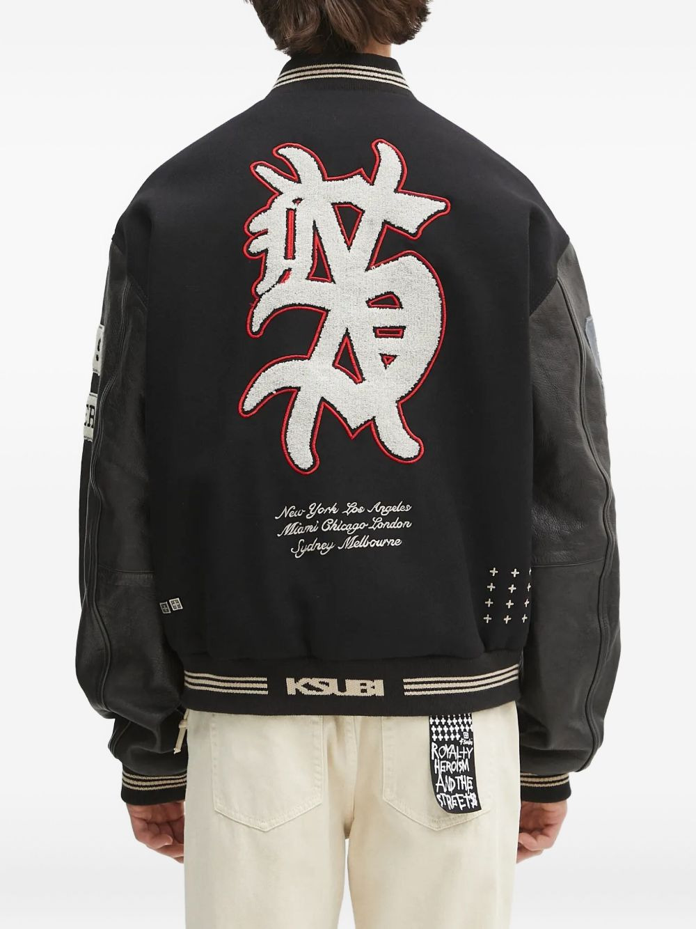 embroidered varsity jacket - 4