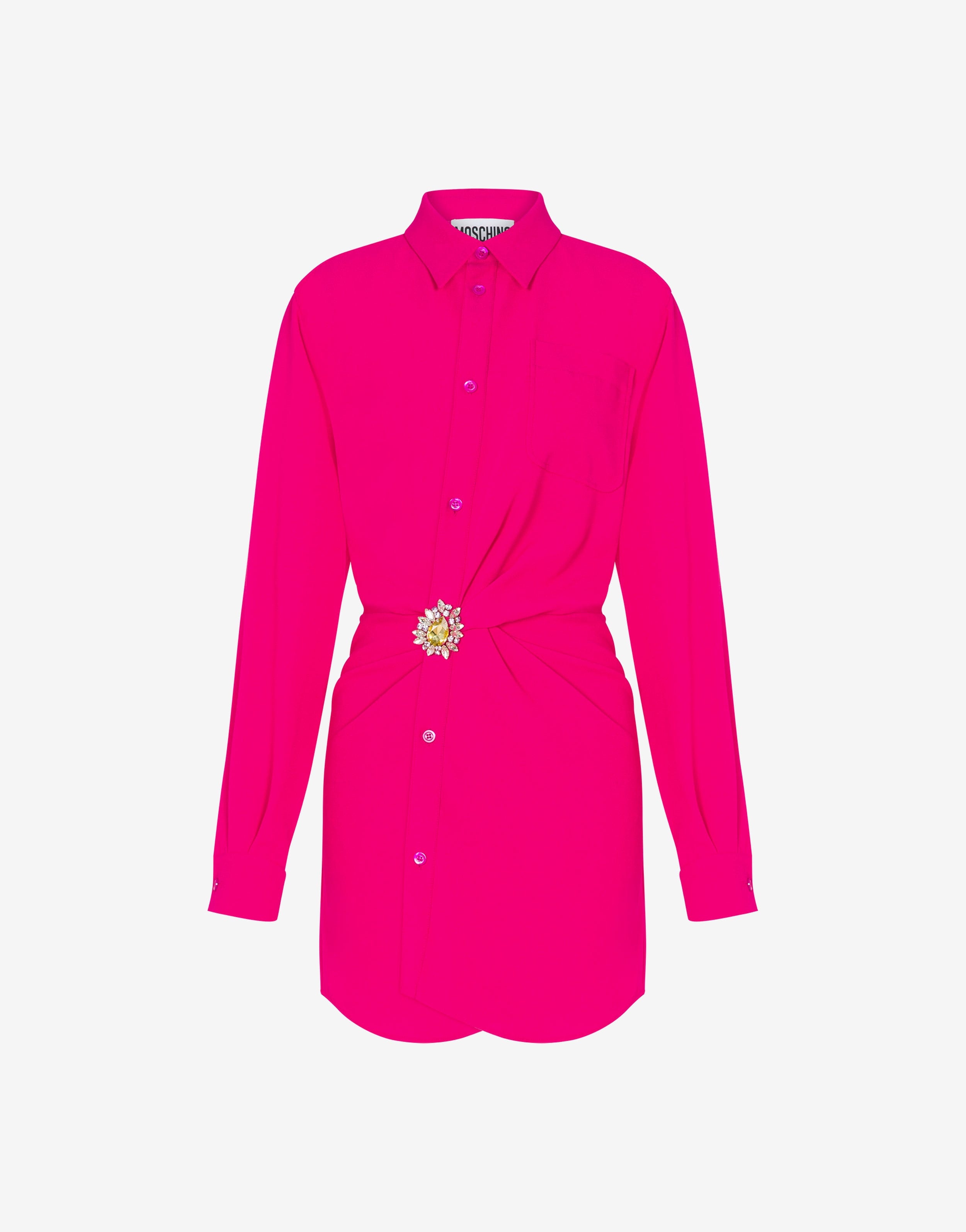 JEWEL FLOWER ENVERS SATIN DRESS - 1