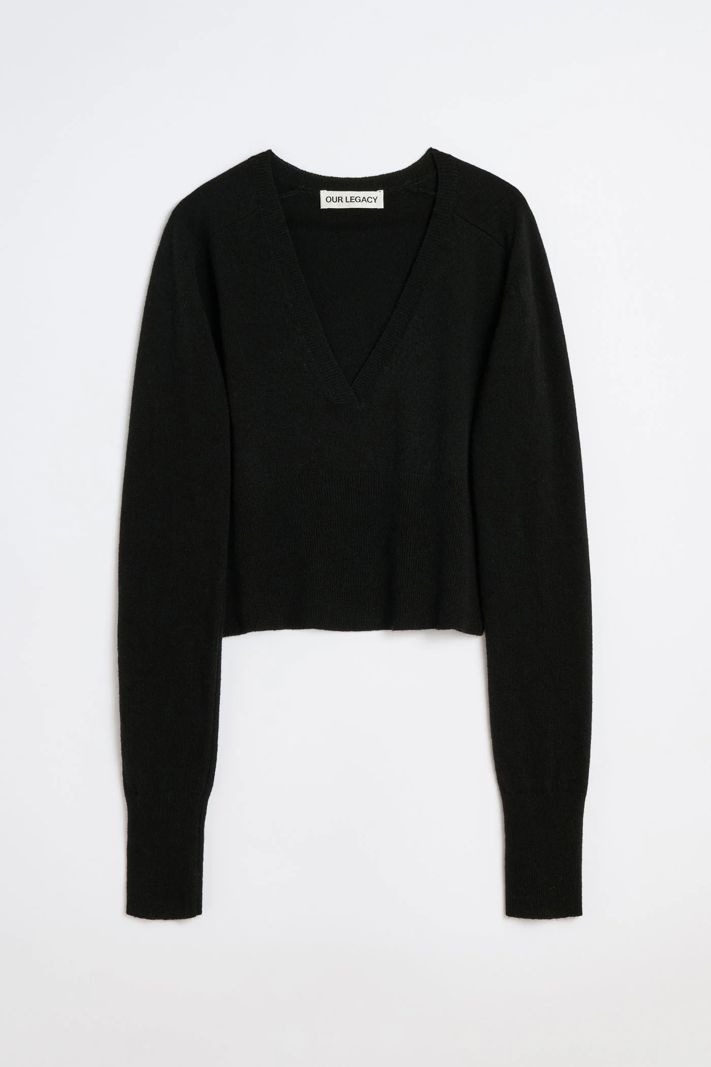 Sharp V-Neck Black Cherub Wool - 1