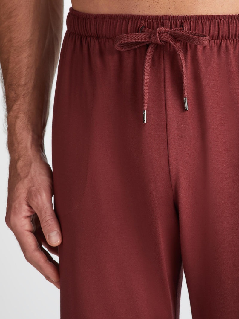 Men's Lounge Pants Basel Micro Modal Stretch Burgundy - 5