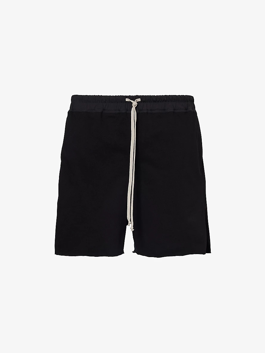 Drawstring-waistband mid-rise stretch-cotton shorts - 1