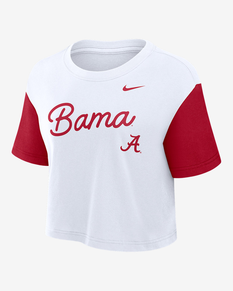 Alabama Script Women's Nike Dri-FIT College Cropped T-Shirt 1