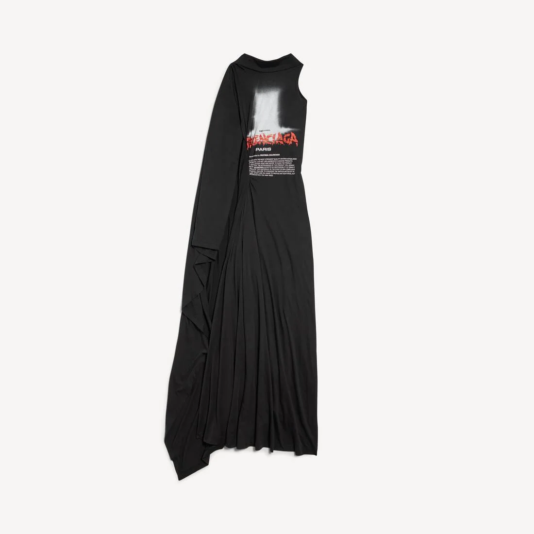 Women's The Door Long Draped Dress in Black - 1