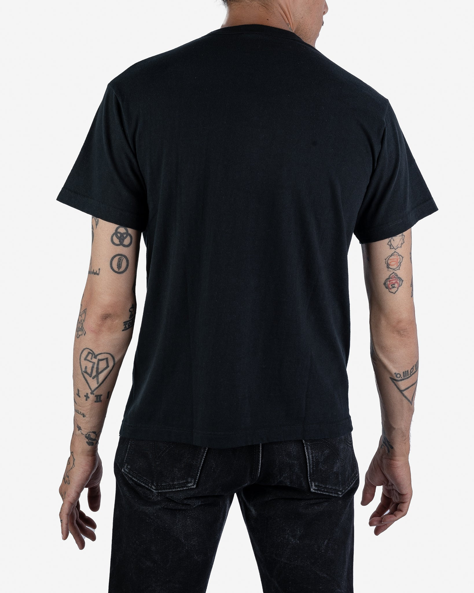 IHT-1610L-BLK 6.5oz Loopwheel Crew Neck T-Shirt with longer body - Black - 3
