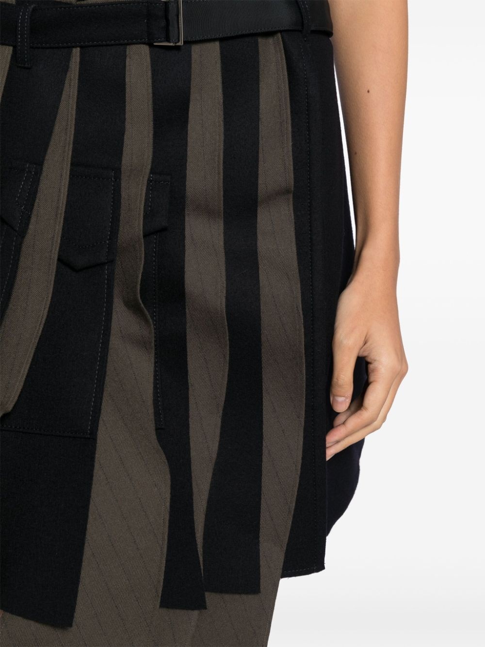 asymmetric pleated wool skirt - 5