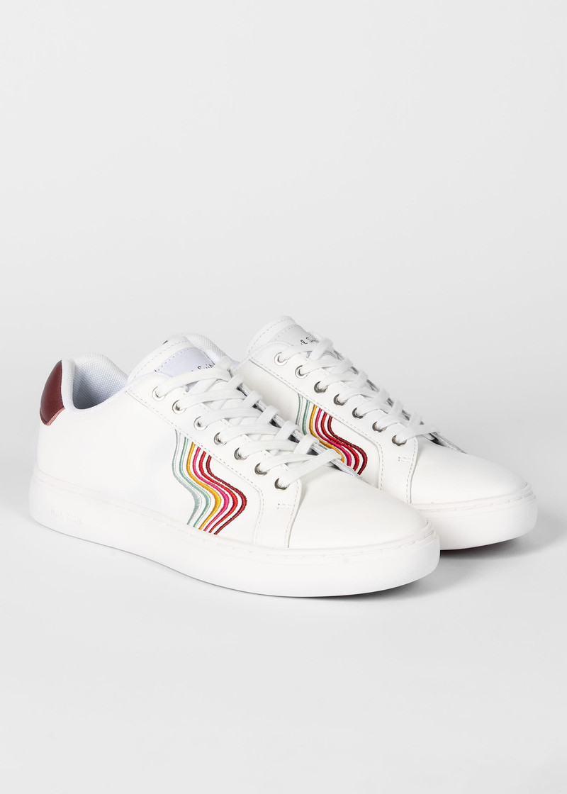 White Leather 'Lapin' Swirl Trainers 3