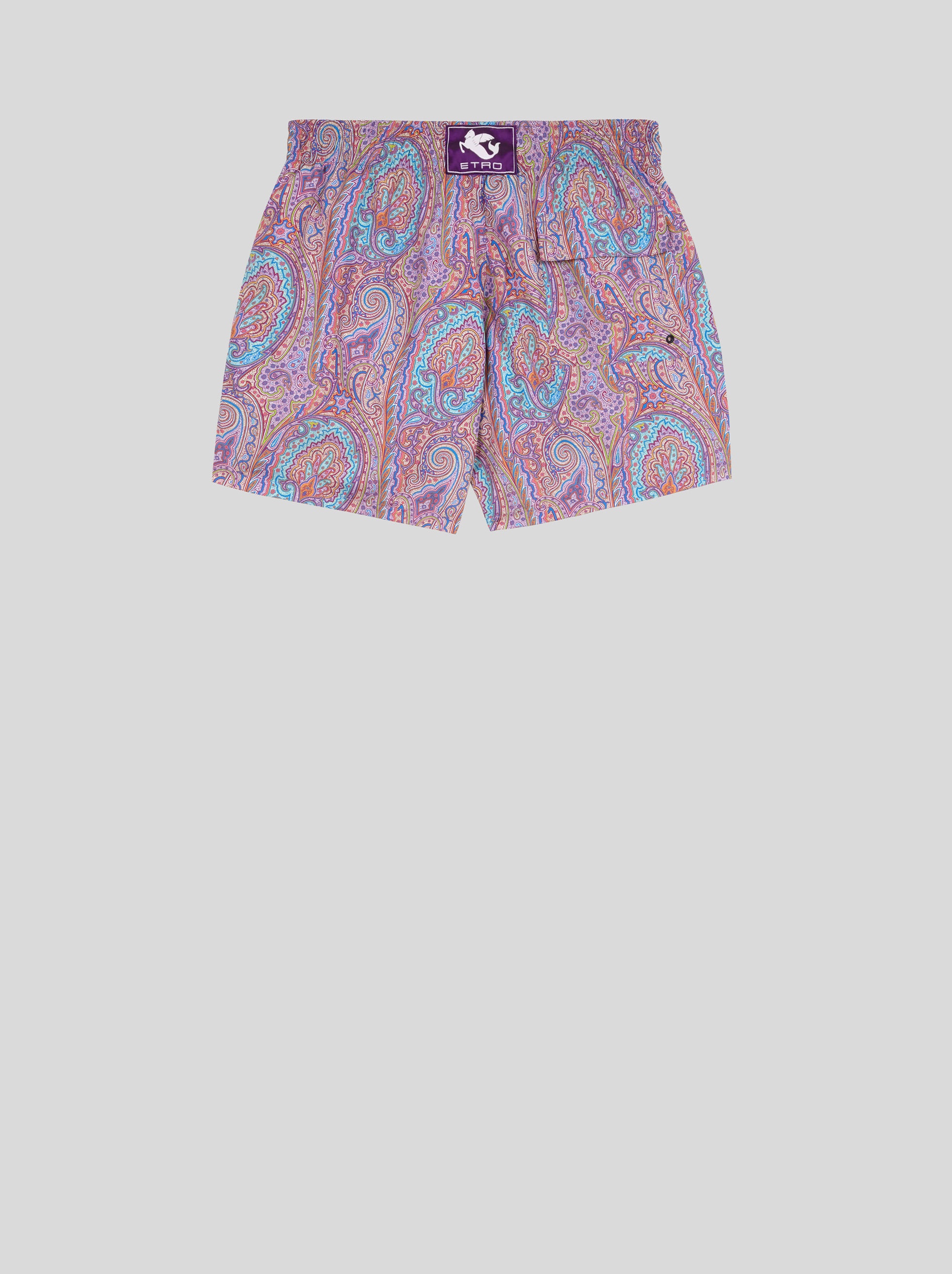 FLORAL PAISLEY PATTERN SWIM SHORTS - 5