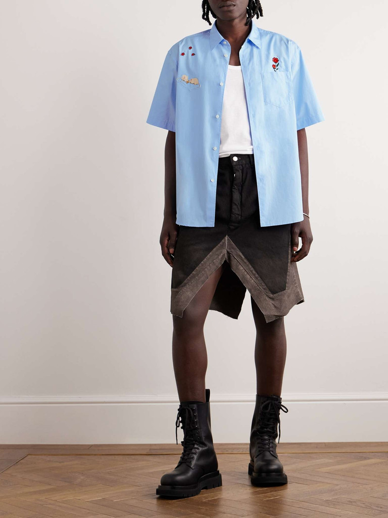 UNDERCOVER Embroidered Cotton-Poplin Shirt outlook