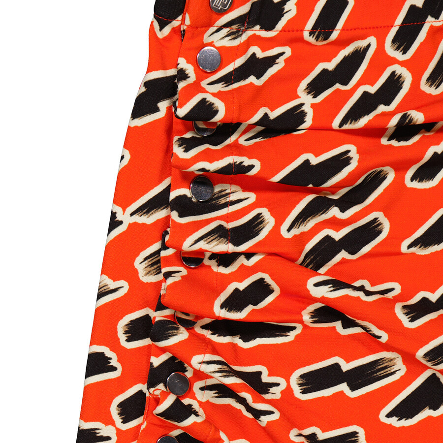 Rabanne Red Flash Graphic Print Asymmetric Mini Skirt - 7