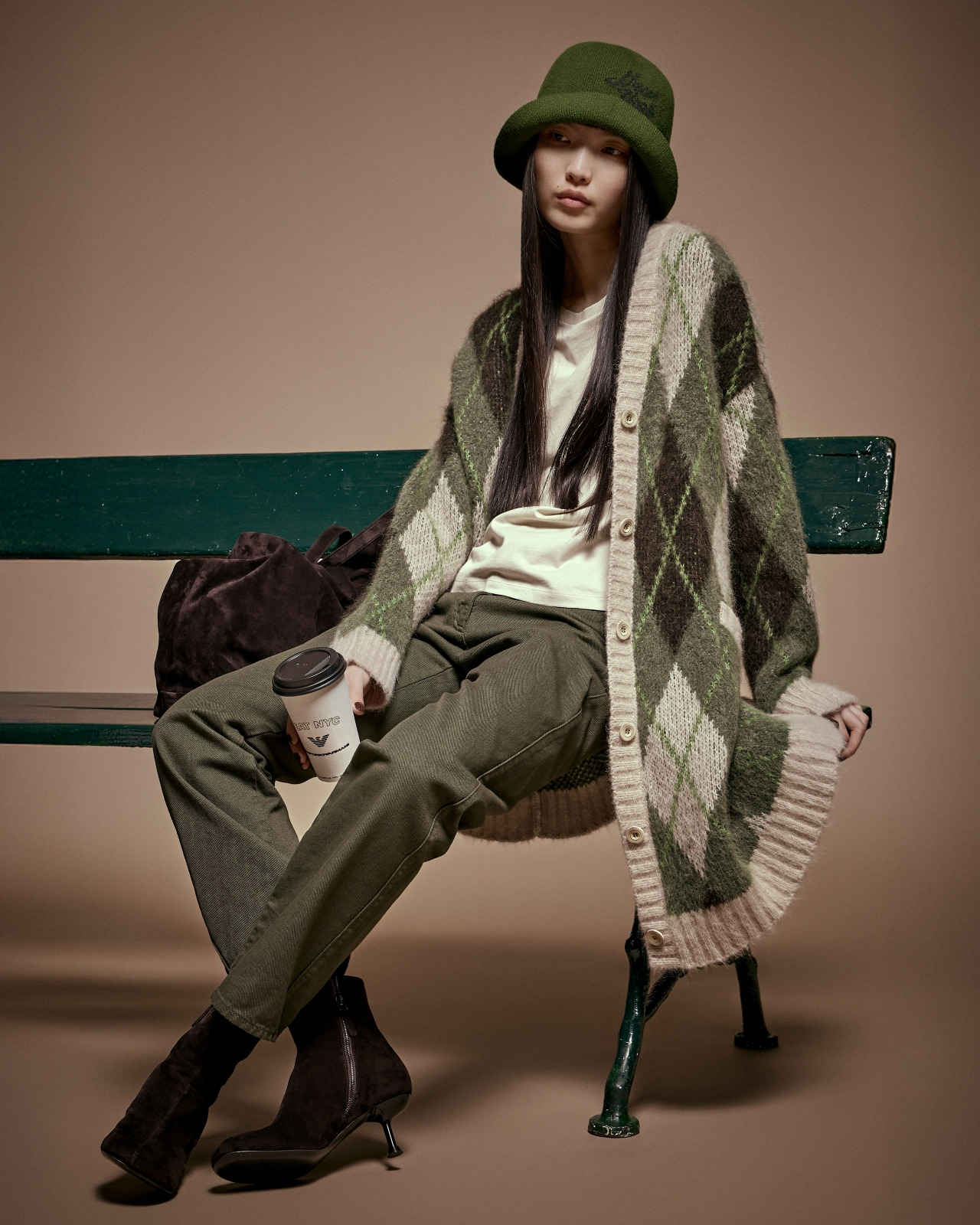 ASV NEW YORK CAPSULE COLLECTION SUEDE ANKLE BOOTS WITH KITTEN HEEL - 7
