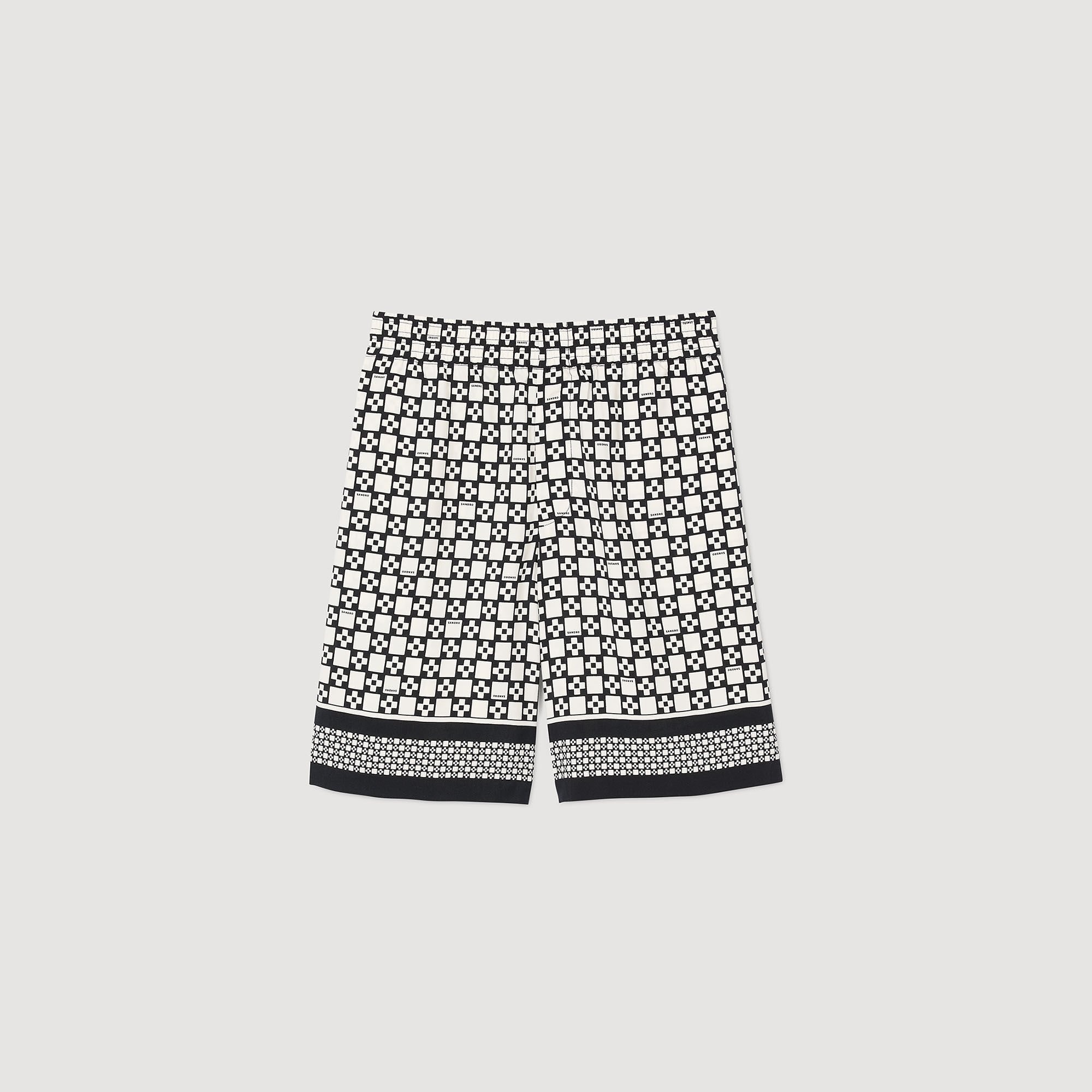 SQUARE CROSS FLOWY BERMUDA SHORTS - 6