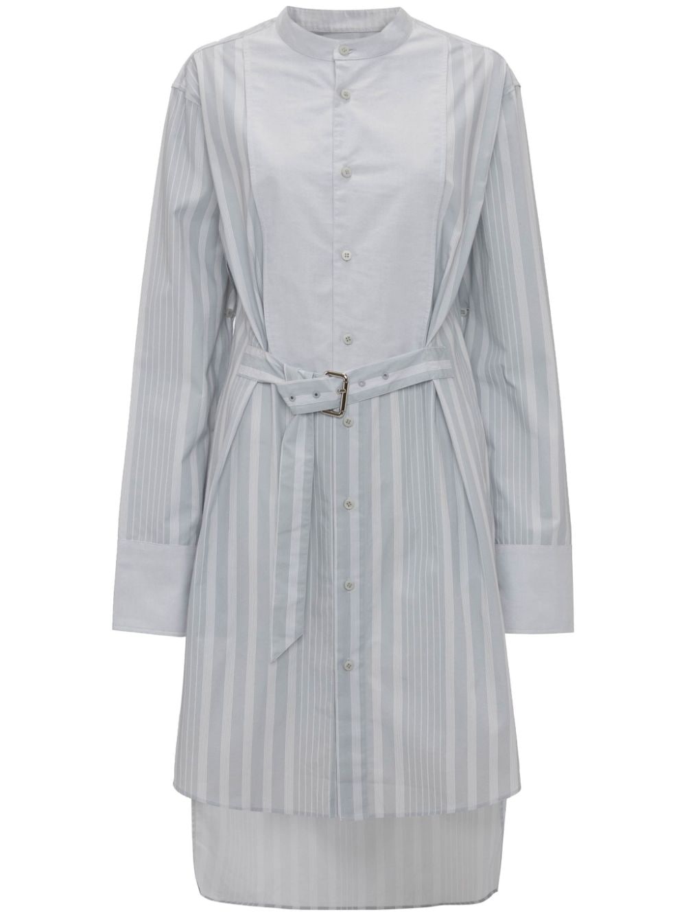 belted tuxedo shirtdress - 1