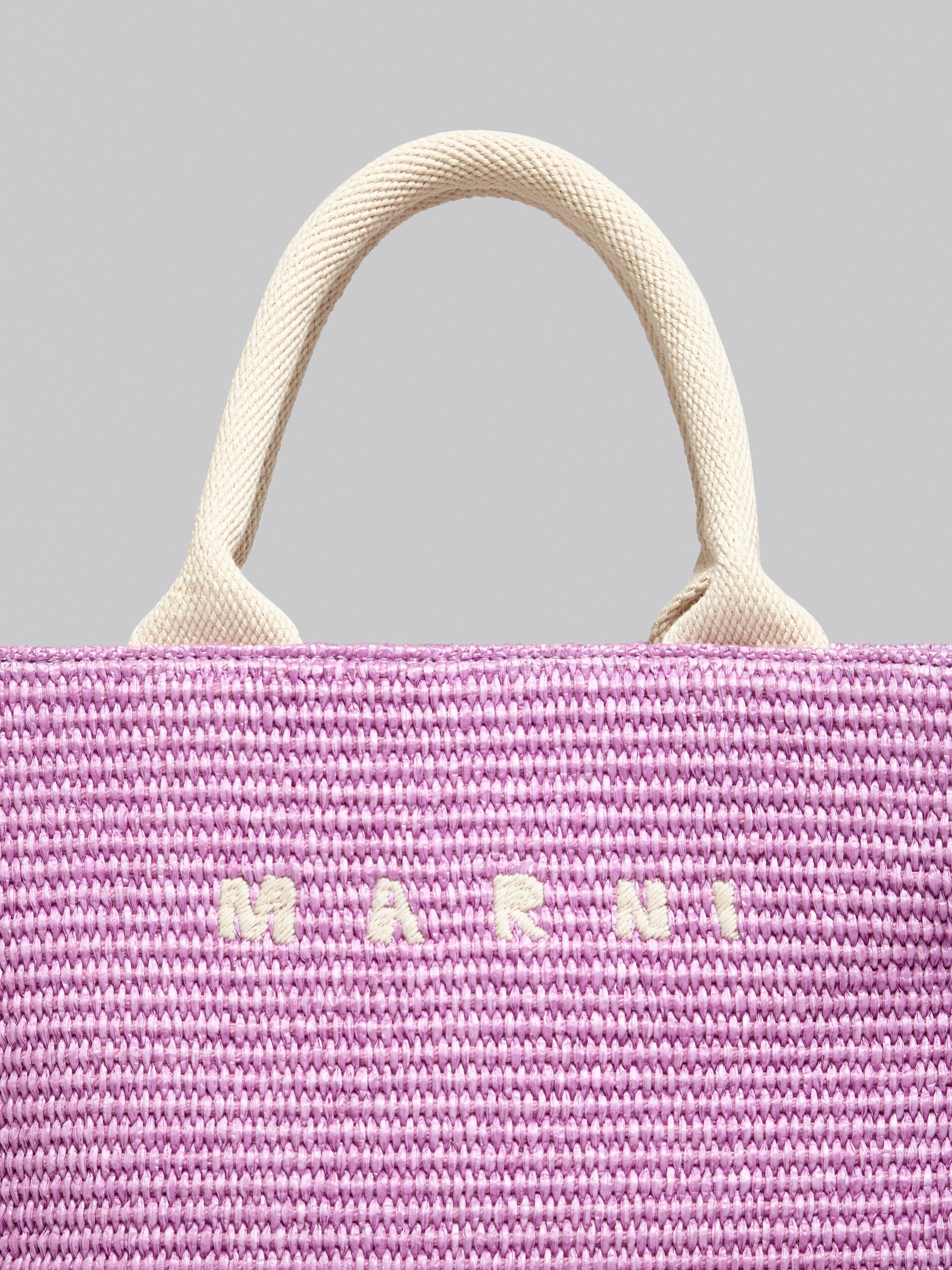 LILAC RAFFIA SMALL TOTE BAG - 5