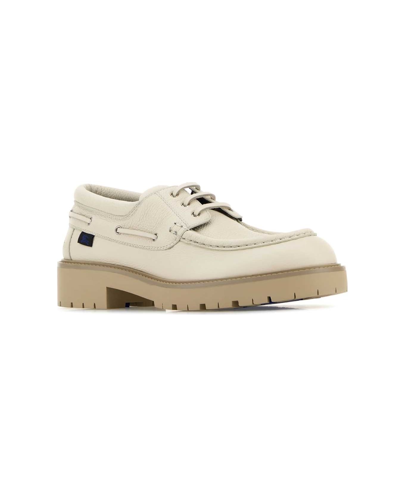 Beige Leather Raft Loafers - 2