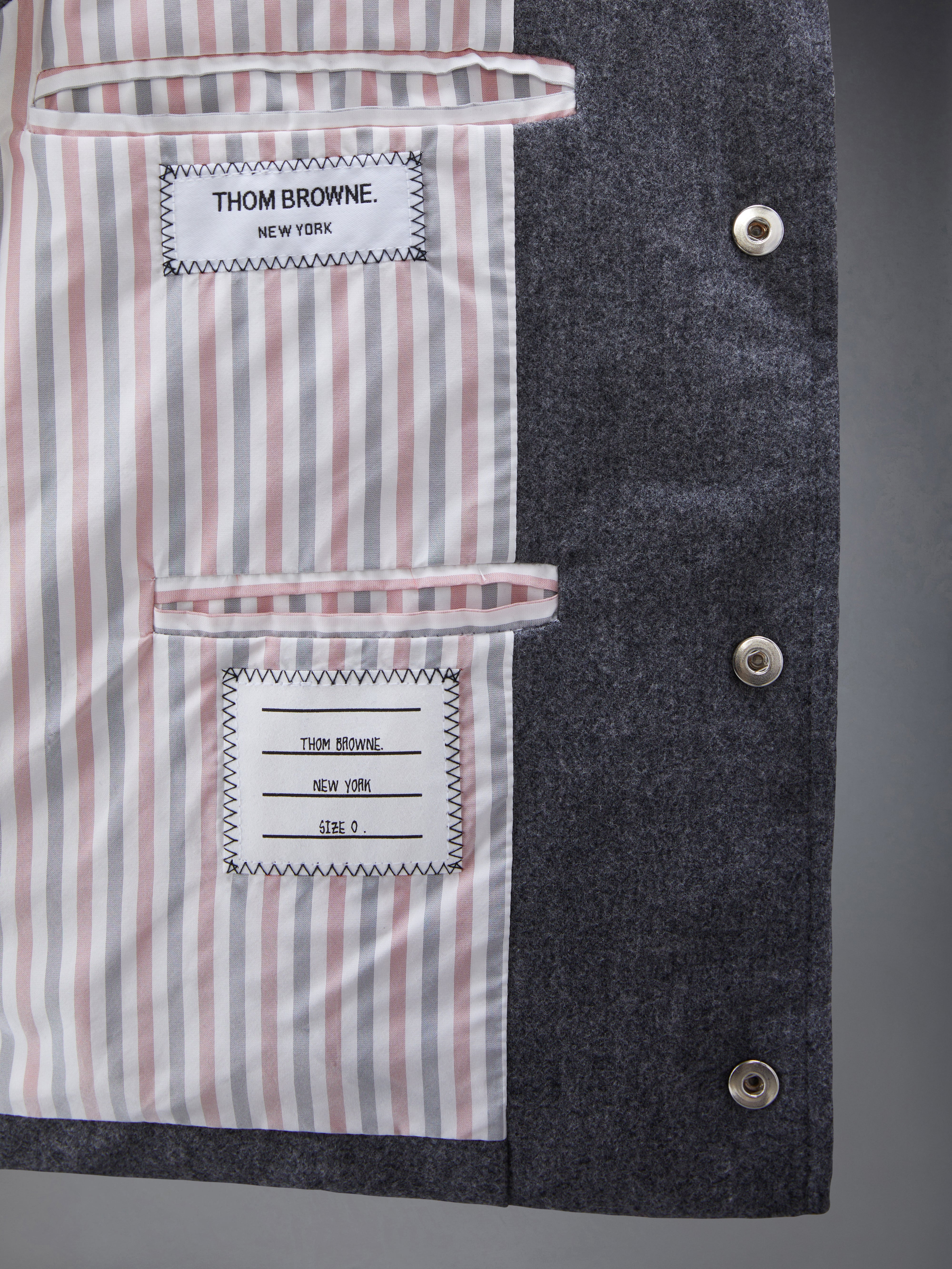 Medium Grey Flannel Down Filled 4-Bar Vest - 6