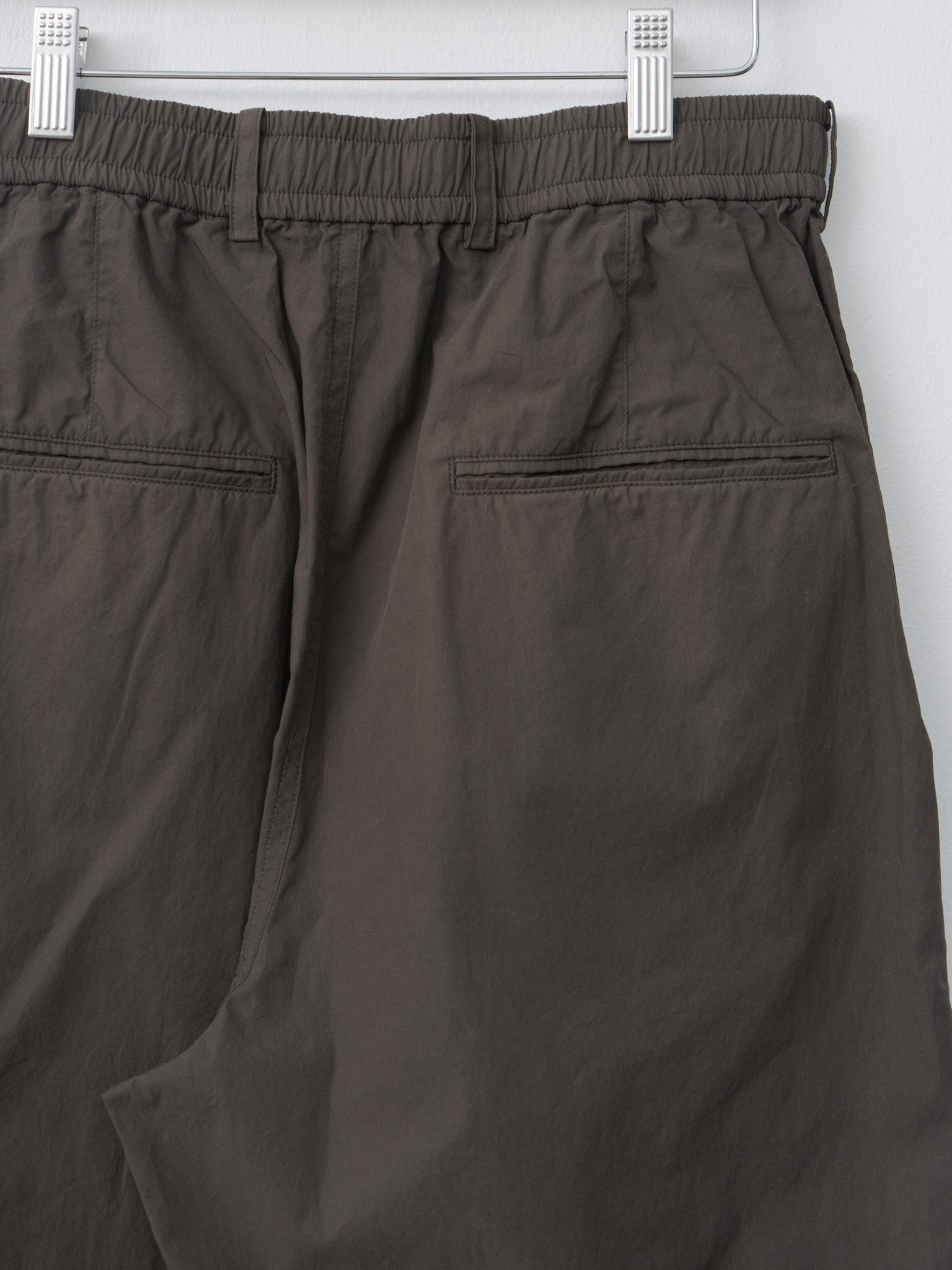 Shrink Cotton Lawn Loose Fit Pants - Dark Brown - 9
