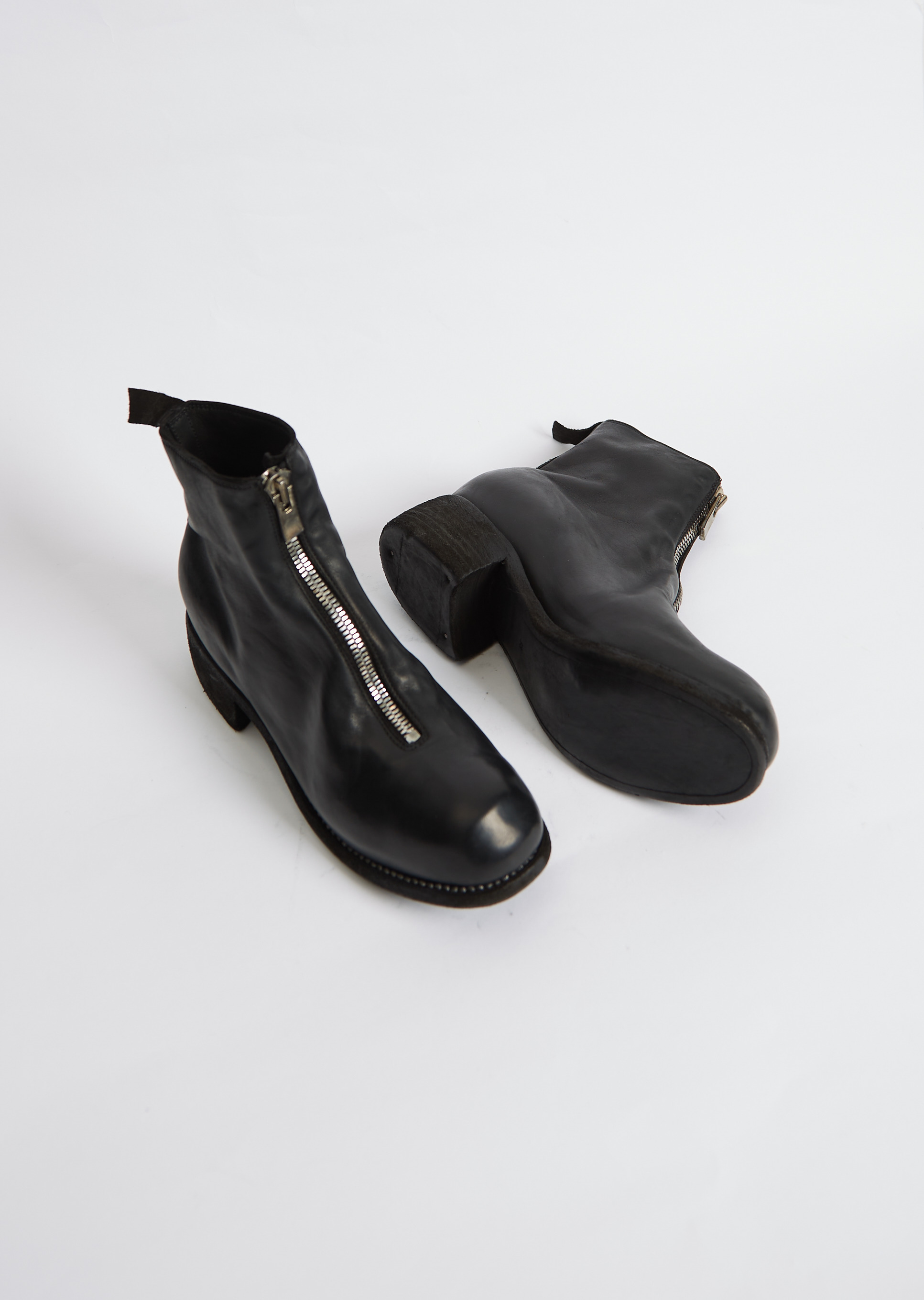 Leather Front Zip Boot PL1— Black - 4