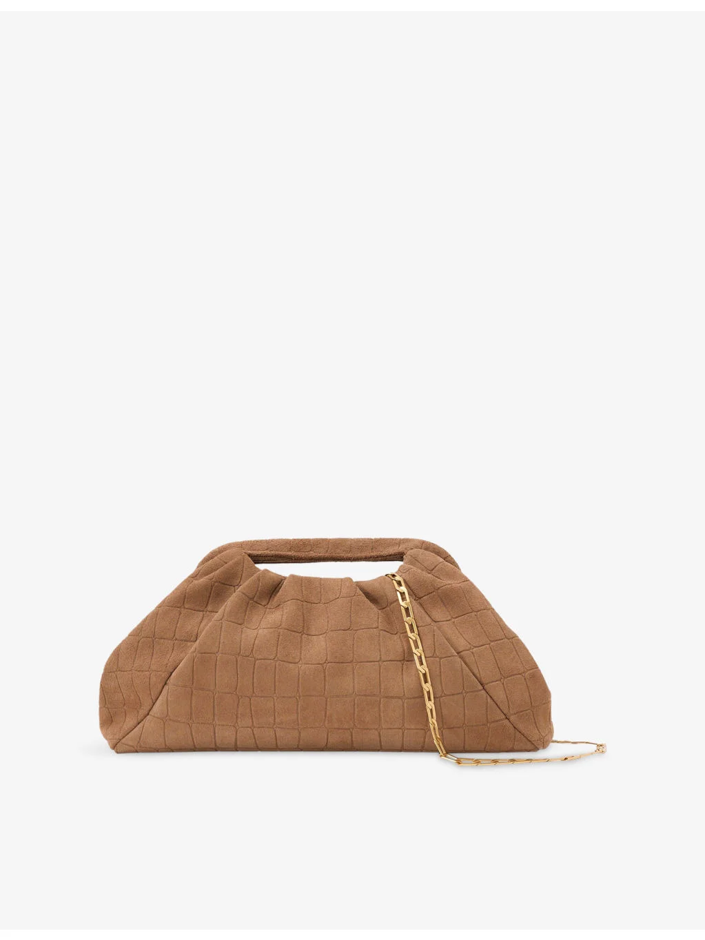 June Mock-Croc Suede Clutch Bag - 1