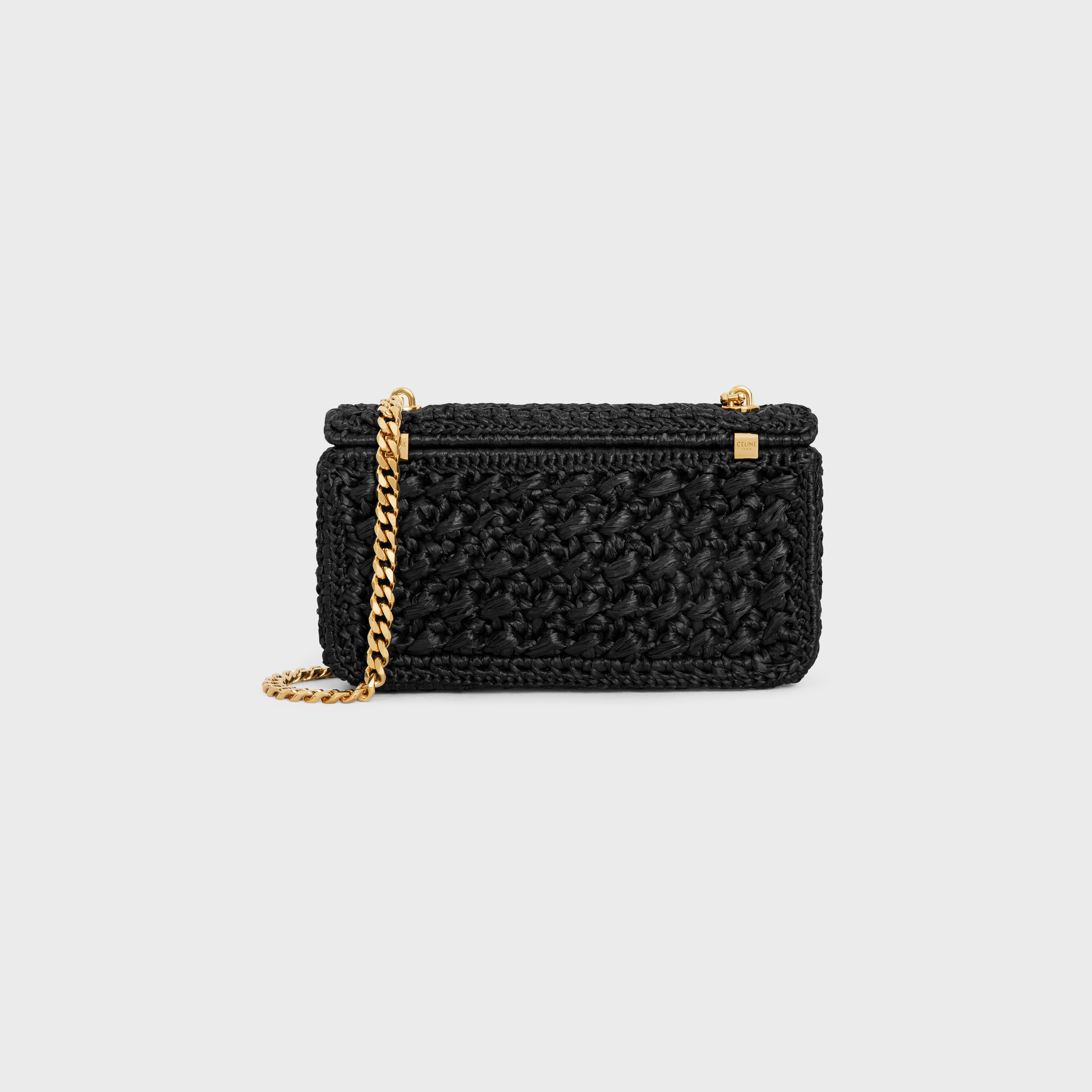 CHAIN SHOULDER BAG CLAUDE in RAFFIA EFFECT TEXTILE - 3