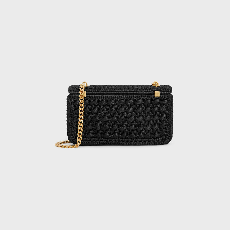 CHAIN SHOULDER BAG CLAUDE in RAFFIA EFFECT TEXTILE 3