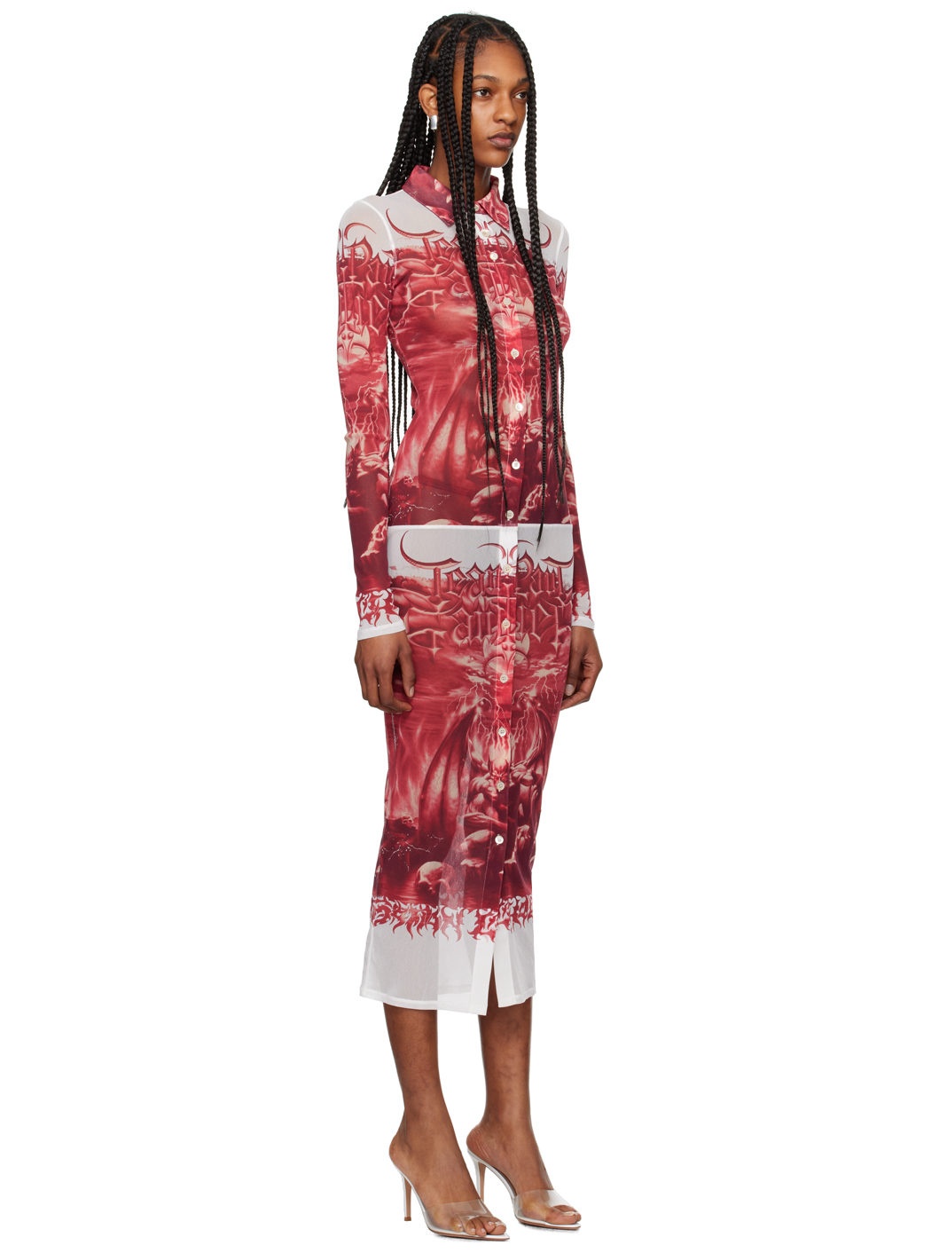 Red & White 'The Diablo' Midi Dress - 2