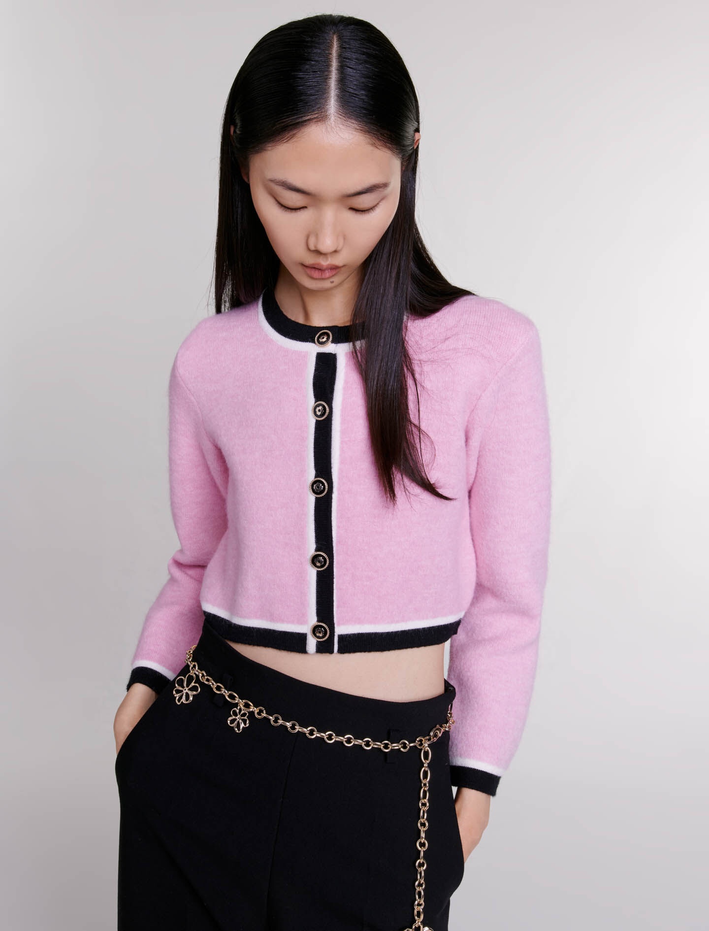 Cropped knit cardigan - 3