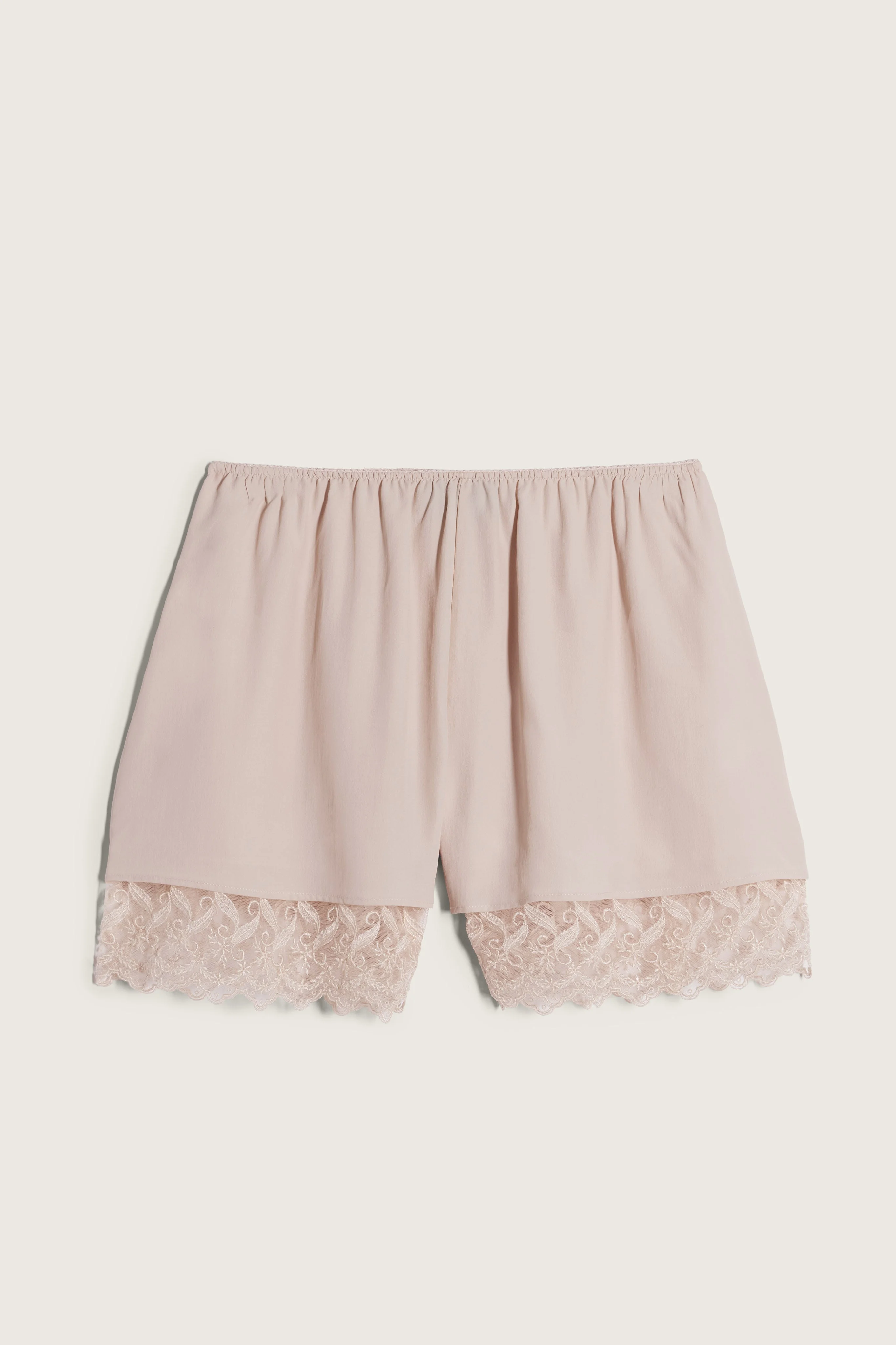 Lace Trim Negligee Shorts - 1