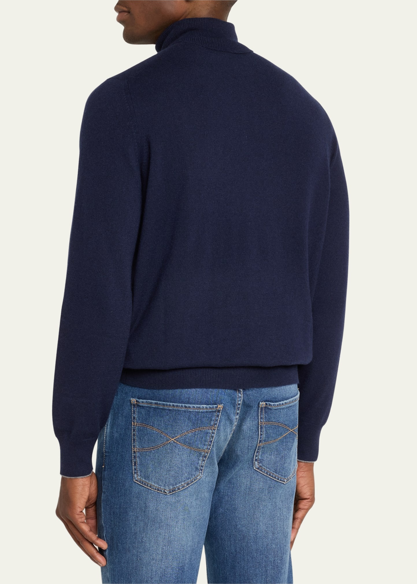 Men's Solid Cashmere Turtleneck - 3